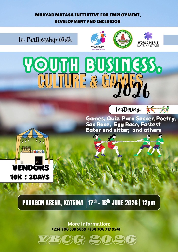 YBCG 2026 Youth Games & Talent Competition Flyer - categories include sack race, egg race, color jump, para soccer, poetry recitation, dancing, and brain teasing challenges.